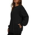 thumbnail image 3 of Hauaitttt Womens Oversized Sweatshirts Crewneck Long Sleeve Tops Pullover Fall and Winter Fashion Clothes with Pocket Large Light Athlete Wear Women Athletic Wear Jackets Cans Old School Leggings, 3 of 5