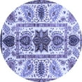 thumbnail image 1 of Ahgly Company Machine Washable Indoor Round Oriental Blue Modern Area Rugs, 8' Round, 1 of 4