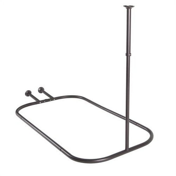 Utopia Alley Rustproof Wall Mounted Hoop Shower Rod for Clawfoot Tub, Bronze