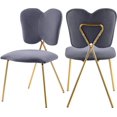 thumbnail image 1 of Meridian Furniture Collection Angel Chaise de Salle à Manger Moderne Rembourrée en Velours, Gris (Ensemble de 2), 1 of 2