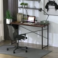 thumbnail image 2 of Topbuy 40" Industrial Computer Desk Study Writing Table with Storage Bag Coffee, 2 of 6