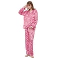 thumbnail image 2 of Tony & Candice Women's Classic Satin Pajama Set Adult Sleepwear (M,Pink Hearts), 2 of 4