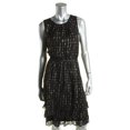 thumbnail image 2 of maison Jules Womens Tiered Metallic A-line Dress, Black, X-Small, 2 of 3