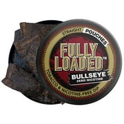 Fully Loaded Chew Tobacco and Nicotine Free Straight Bullseye Pouches Authentic Flavor, Chewing Alternative