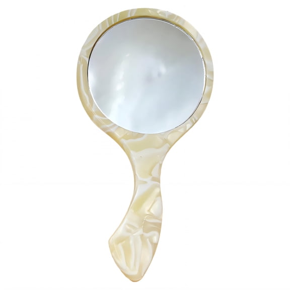 RAGUPEL Hand Mirrors with Handle,Compact Round Mirror 4.7"*2.5"*0.2" Handheld Mirror with Handle,Flat Mirror No Distortion Small Mirror,Style1
