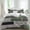 Emerald, Sage, White, Charcoal, variant on Animal Fur Print Set of 4 Bedding Quilt Covers, Green Giraffe Zebra Striped Abstract 4-Piece Bed Sheet Set with Extra Soft Bed Sheets Quilt Cover Pillowcase, Full