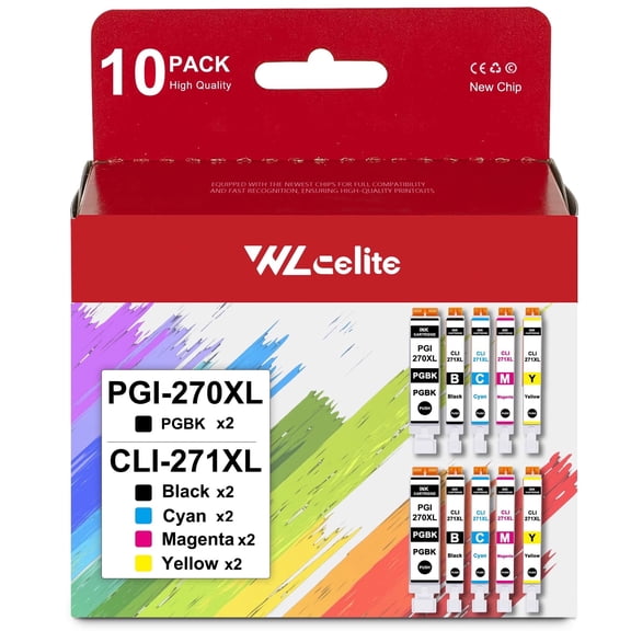 PGI 270XL CLI 271XL Ink Cartridge Compatible for Canon 270XL 271XL Ink Cartridge Printer (10 Pack)