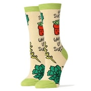 OoohYeah Womens Novelty Crew Socks, Funny Colorful Socks, What Up Succa