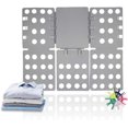 thumbnail image 1 of Tabla para doblar camisas plegable, tabla para doblar ropa sin esfuerzo para ahorrar espacio en el armario, carpetas de lavandería portátiles de lino gris para varios tipos de prendas (bisagras, 1 of 4