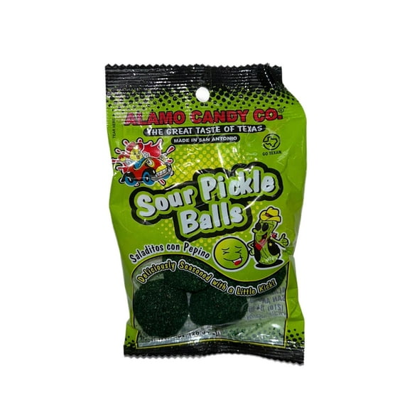 Alamo Candy Sour Pickle Balls, 1 Oz (Pack of 2)