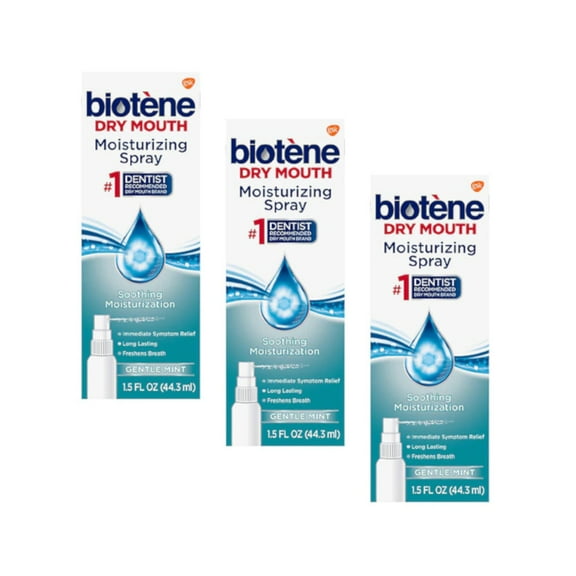 3 Pack Biotene Dry Mouth Moisturizing Spray 1.5 oz Each Gentle Mint
