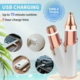 thumbnail image 5 of Kroaya 2-in-1 Women’s Electric Shaver & Eyebrow Trimmer, Rechargeable Face and Body Hair Remover for Lips, Arms, Peach Fuzz, 5 of 9