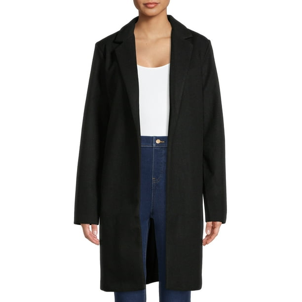 Single Ted Belted Peacoat, Black Belted Peacoat Womens