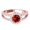 thumbnail image 2 of Mauli Jewels Rings for Women 1.76 Carat Diamond and Round Shaped Garnet Ring prong 10K Rose Gold, 2 of 6