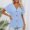 Blue, variant on Shirts for Women Summer 2026 Casual Basic Tees Loose Solid Color V-Neck Short Sleeve Y2K Spring Button Up Tops