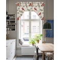 thumbnail image 4 of Cardinal Bird Swag Valances for Windows, Small Curtains Drapes, Holly Branches Berry Winter Beige Kitchen Window Curtains Over Sink Rod Pocket Window Treatment Valance for Bedroom/Bathroom 56"x36", 4 of 5