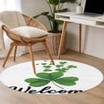 thumbnail image 5 of Saint Patrick's Day Washable Area Rug&nbsp;4 ft Welcome Spring Green Lucky Shamrocks Plant Soft Round&nbsp;Rugs for Living Room, Non Slip Carpet for Bedroom&nbsp;Entryway Dining Room, 5 of 9