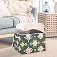 thumbnail image 3 of Yayeee Collapsible Cube Storage Bin with Lid Fabric Closet Decorative Basket with Handles, Pink Geometric Flowers, 3 of 7