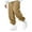 01 Khaki, variant on YueHuiYing Men High Street Tapered Cargo Pants Drawstring Elastic Tight Waist Pants Trousers