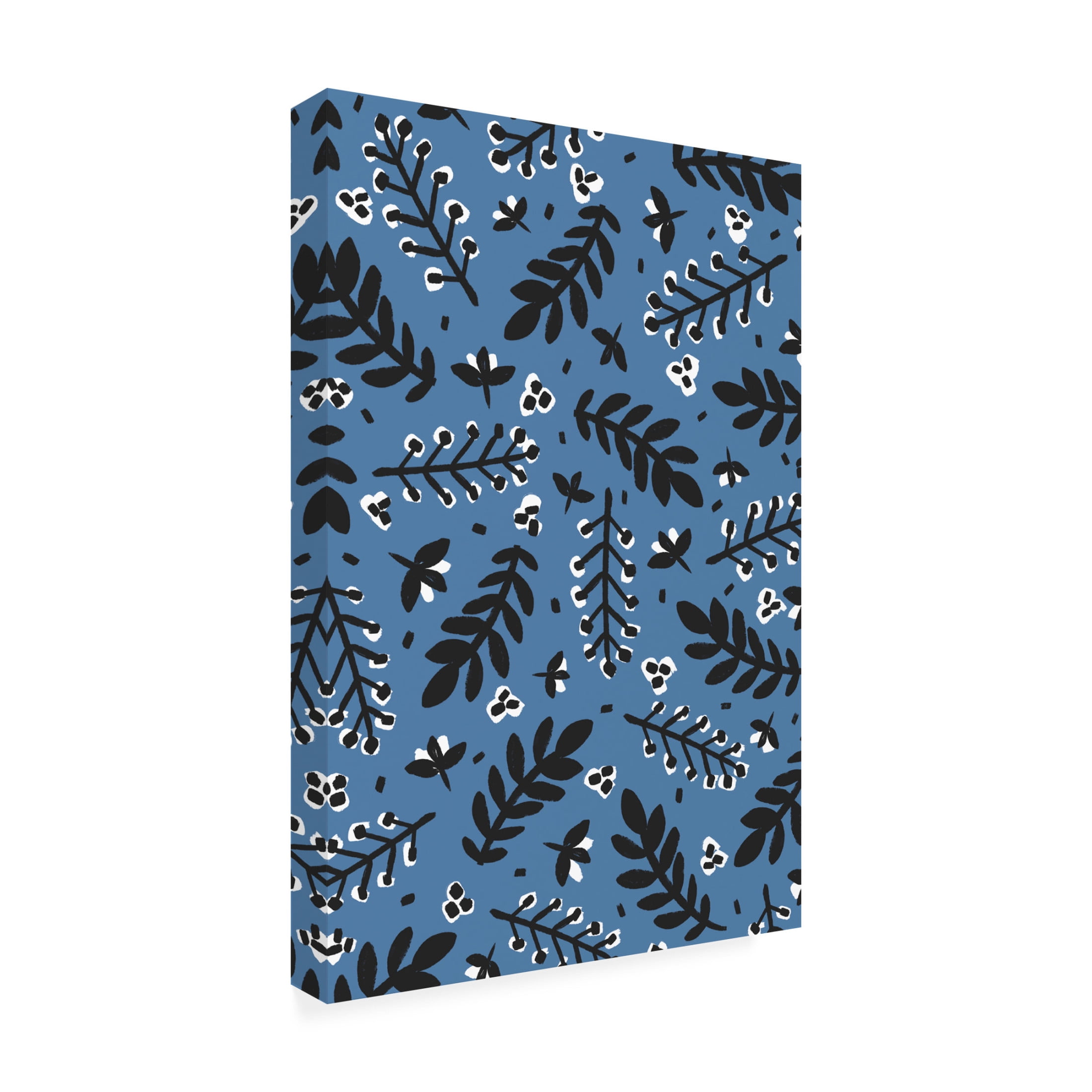 Canvas Wall Art - Treechild 'Branches And Berries (Blue)' Wall Art for Living Room, Bedroom, or Office D?cor by Trademark Fine Art - 22 x 32 Inches