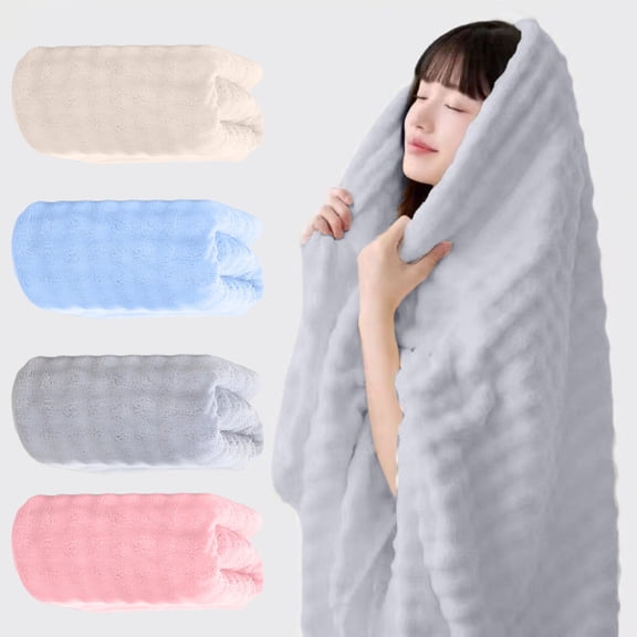Yhmxh Fleece Bath Towels, 28 x 56 Inch Bath Sheets Large Microfiber Coral Velvet Highly Absorbent Towels Machine Washable Bath Towel for Bathroom, 400gsm High Density Towel for Adults Home Beach