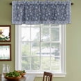 thumbnail image 3 of 2 Pack Navy Blue Floral Boho Valances for Windows Bedroom Living Room Window Treatments, Ethnic Tribe Abstract Art Flower Rod Pocket Valance Drapes Short Kitchen Curtains Over Sink 42"x18", 3 of 8