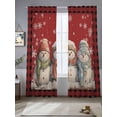thumbnail image 4 of Christmas Cute Sheer Curtains 84 inches Long 2 Panels Set Snowman Red Buffalo Plaid Border Tiers Sheers Rod Pocket Small Window Short Curtains for Kitchen Cafe, Each 52" W x 84" L, 4 of 7