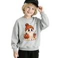 thumbnail image 2 of YunPes Boys Girls Cute Ghost Sweatshirt Long Sleeve Crewneck Baggy Pullover Tween Halloween Party Kids Trendy Casual Clothes, 2 of 4