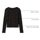 thumbnail image 2 of Camiseta de Manga Larga con Cuello Henley Acanalada para Niñas GAP Negra con Estampado Floral Talla L, 2 of 2