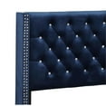 thumbnail image 5 of Maklaine Transitional Upholstered Velvet Full Bed in Navy Blue, 5 of 7