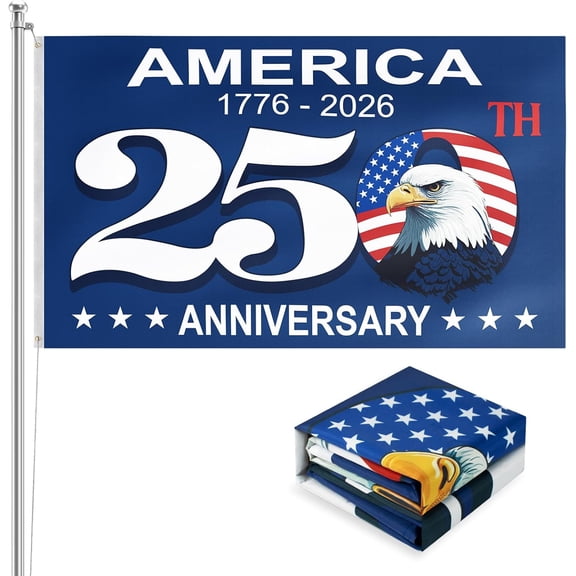 America 250 Anniversary Flag - 3x5 Ft Double Sided 3 Layers Patriotic Garden Flag, 4th of July Decorations for US 250th Celebration, America 250 Merchandise, Commemorative 1776-2026, Indoor Outdoor