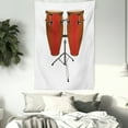 thumbnail image 3 of Drums Tapestry, Illustration of a Pair of Conga Drums on a Plain Background Cuba Culture Items, Wall Hanging for Bedroom Living Room Dorm Decor, 40W X 60L Inches, Ruby and White, by Ambesonne, 3 of 5