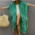 thumbnail image 2 of Kilaqueen Womens Swimsuit Coverup Open Front Long Sleeve Cardigan Beach Vacation Loose Fit Flowy Tunic Jacket, 2 of 5