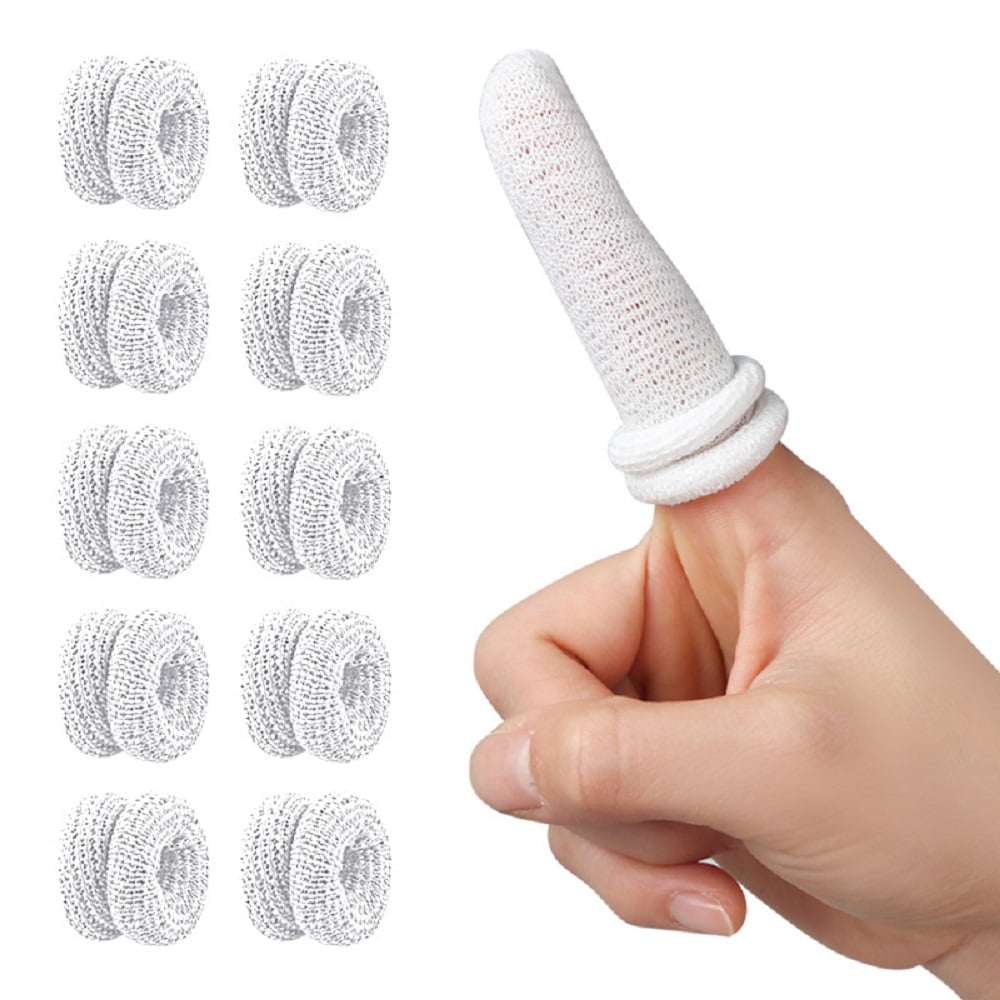 YUNOVA 10 Pack Tubular Finger Bandages - Elastic Cotton Dressing for Sprains, Swelling & Cuts | Breathable Finger Protector for Sports, Gardening, Work | Easy-to-Use Bandage Roll