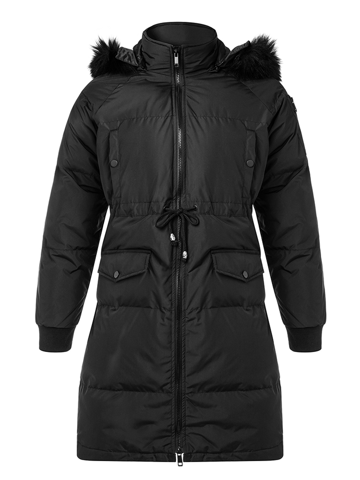 LELINTA Women's Plus Size Winter Warm Zipper Hoodie Long Jacket Waterproof Jacket Hooded Lightweight Raincoat Active Outdoor Trench Coat - image 3 of 7