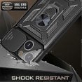 thumbnail image 5 of SZTXJ 3 PCS iPhone 13 Cases, Camera Case with Sliding Lens Cover and Stand Ring Shockproof Scratch Resistant Shockproof Hard PC and TPU Silicone Cover, 5 of 5