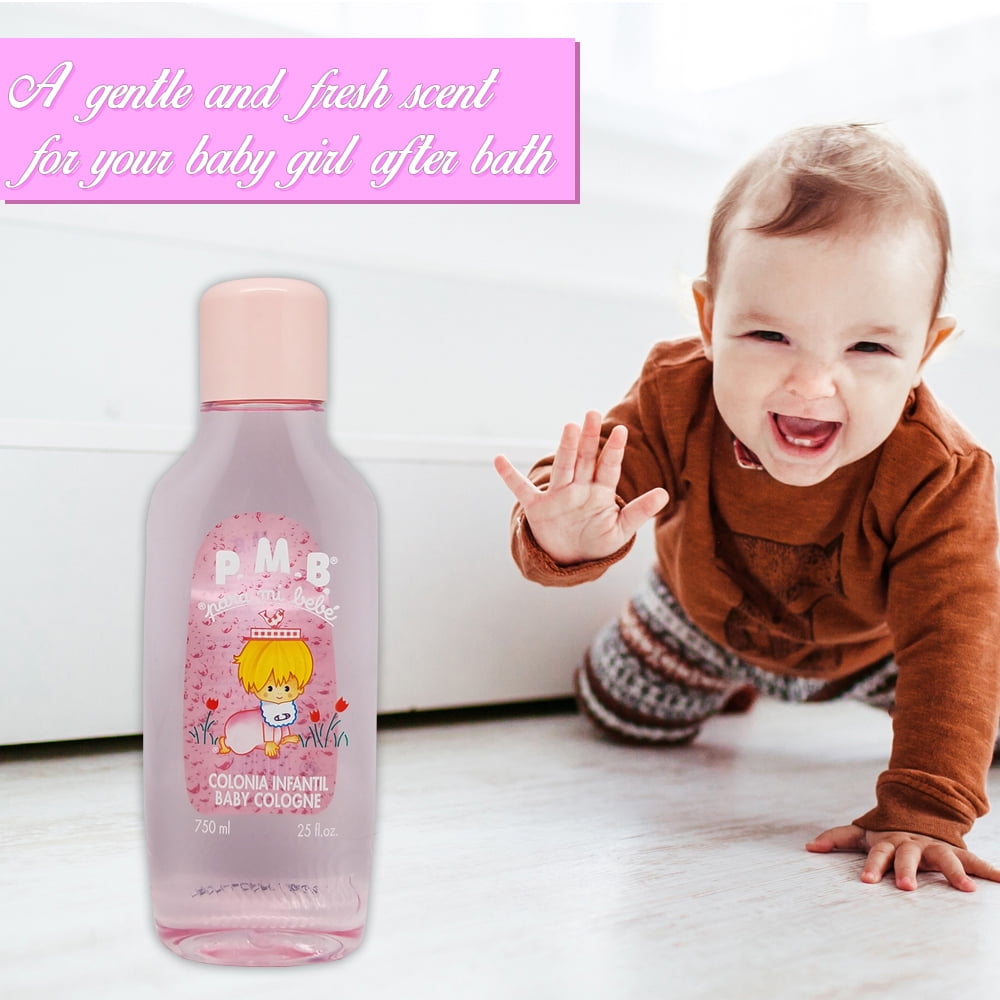 PMB Para Mi Bebe Baby Cologne. Original Pink Scent. Alcohol Free. Gentle and Fresh Fragance for Your Baby. For Girls. 25 fl oz / 750 ml. Pack of 4