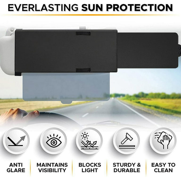 Tcwhniev Car Visor Extender Anti-Glare Adjustable Sunshade