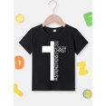 thumbnail image 2 of Boys Casual Comfy Summer Short Sleeve Crew Neck T-shirt - Letters & Cross Print Trendy Cute Summer Gift, 2 of 7