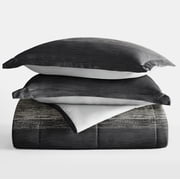 All Season Ultra Soft Comforter Set Lightweight Bedding in Gray/Black Ombre for King/Cal King by Comfort Canopy