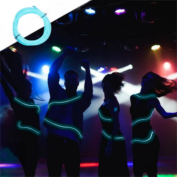 Tira de Luces Led Luminosas de 39 Pulgadas | 3 Modos de Iluminación (Azul, Rosa y Verde) | Cuerda Luminosa Flexible E Impermeable para Fiestas, Bailes, Disfraces y Decoración.