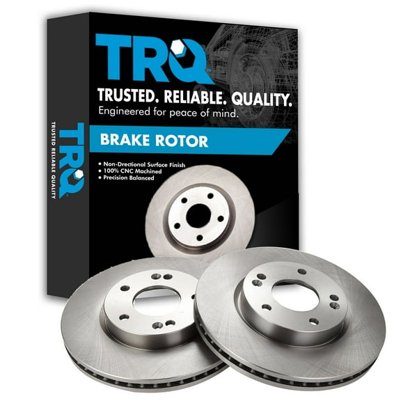 TRQ Front Brake Rotors Set Vented Fits Select 2006-2010 Hyundai Sonata 2003-2008 Tiburon 2005-2012 Tucson Kia Optima 2012-2013 Soul 2005-2011 Sportage