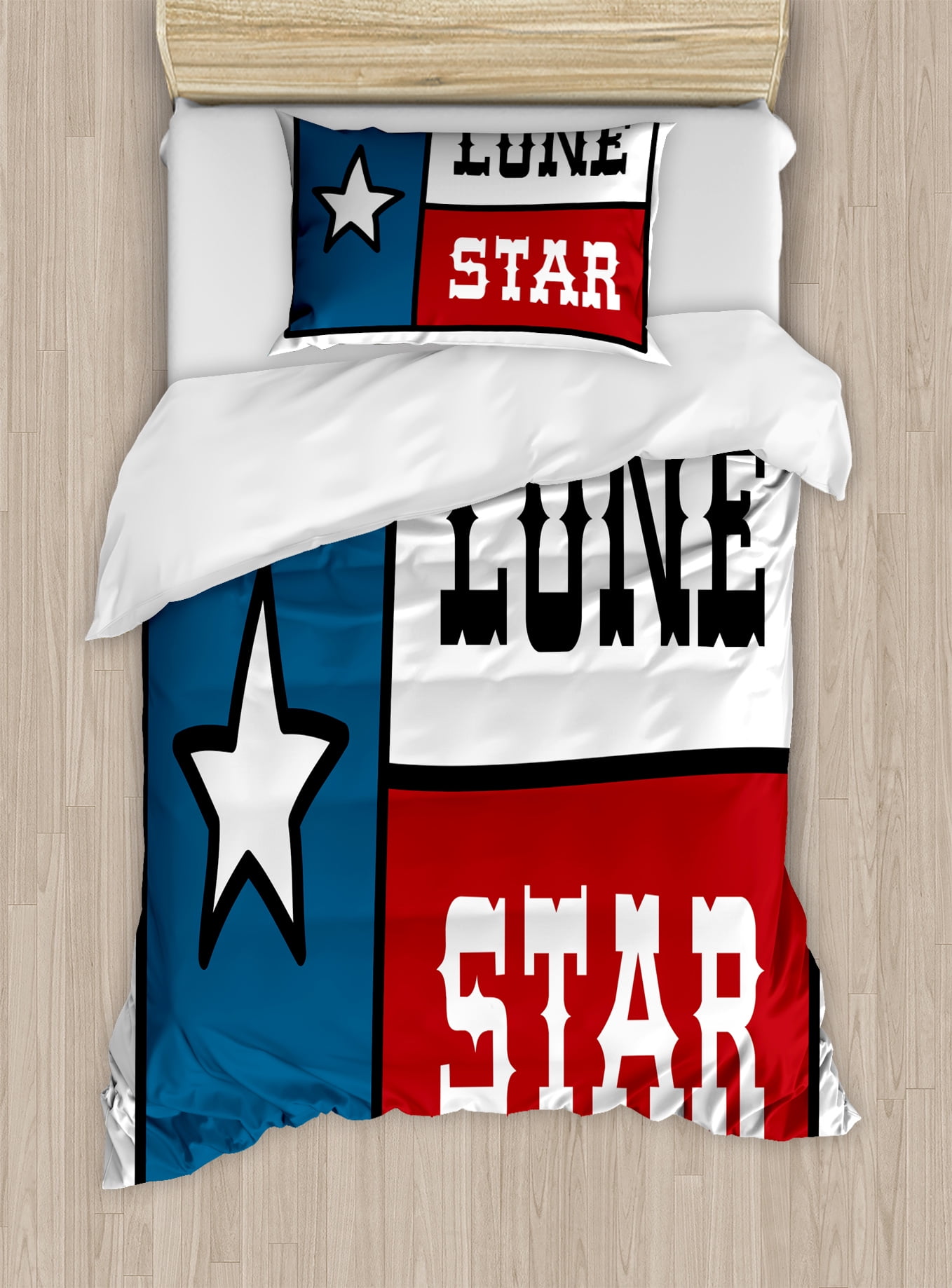 Texas Star Twin Size Duvet Cover Set Lone Flag United States Texas Star Twin Size Duvet Cover Set Lone Flag United States Of America Themed Patriotic Design Decorative 2 Piece Bedding With 1 Pillow Sham