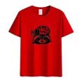 thumbnail image 4 of Camiseta de manga corta con cuello redondo para hombre y mujer de algodón con estampado de mapache divertido de Trash Danda, imprescindible para el verano, 4 of 5