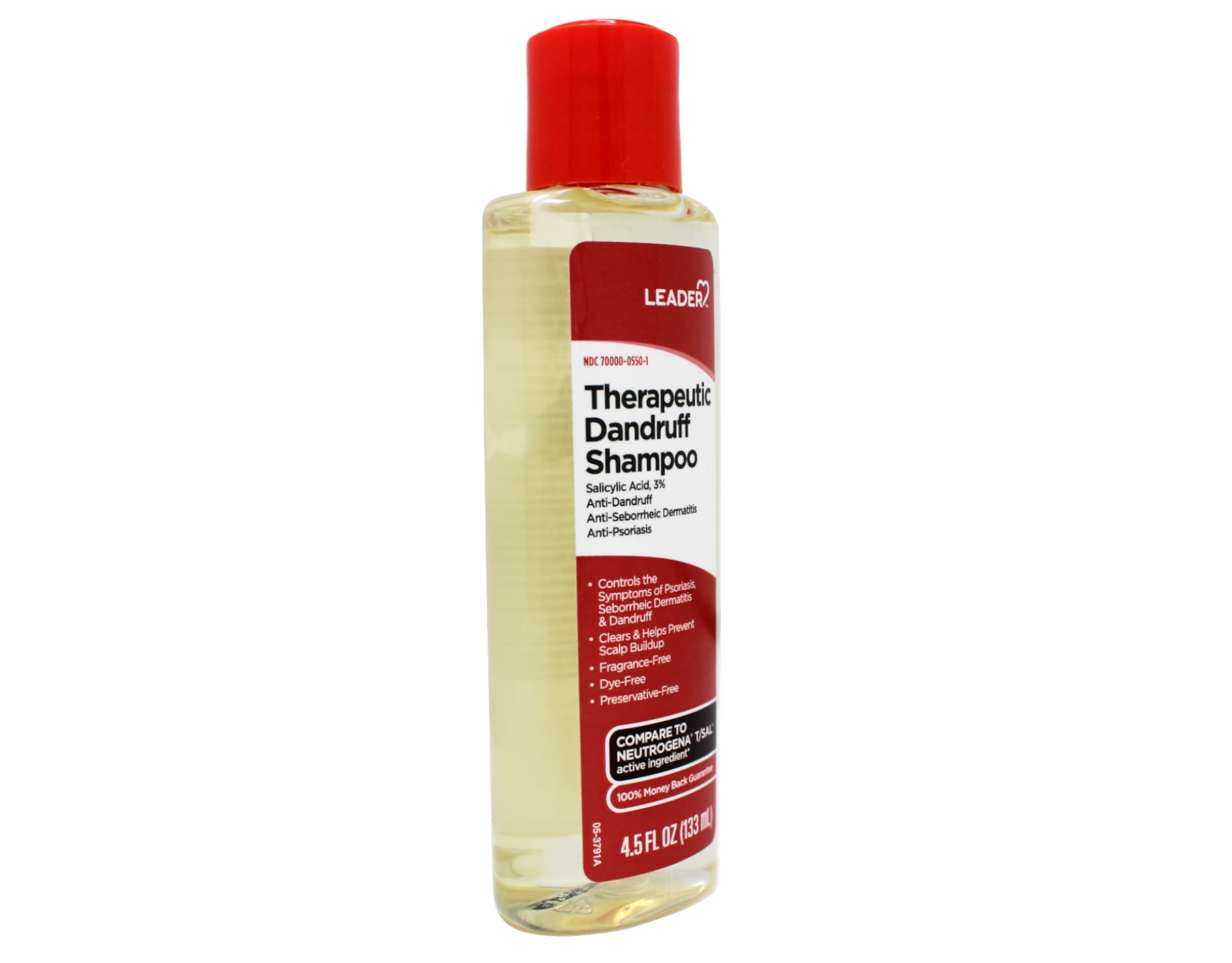 Leader Therapeutic Dandruff Shampoo Anti-Dandruff, Anti-Seborrheic Dermatitis and Anti-Psoriasis - salicylic acid Shampoo 4.5 Fl Oz (133 ml) - 3 Pack