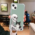 thumbnail image 2 of Skull and Cat Case Compatible with iPhone 13,Aesthetic Art Design TPU Full Cover Shock-proof Case, 2 of 7