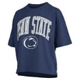 thumbnail image 2 of Women's Pressbox Navy Penn State Nittany Lions Nelson Arch Over Logo Waist Length Oversized Slub T-Shirt, 2 of 3