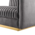 thumbnail image 4 of Modway Sanguine Channel Tufted Performance Velvet Modular Sectional Sofa Right-Arm Chair in Gray, 4 of 8
