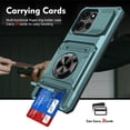 thumbnail image 1 of For Motorola Moto G Power 2025 Phone Case with Finger Ring Holder Kickstand, Card Slots，Heavy Duty Shockproof Rugged Protective Working with Magnetic Car Phone Mount,Green,For Moto G Power 2025, 1 of 7