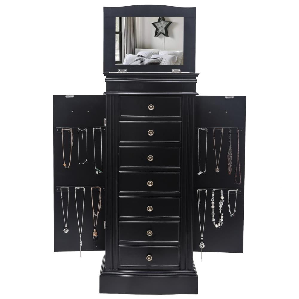 UBesGoo Jewelry Chest with Top Storage Organizer Flip Mirror